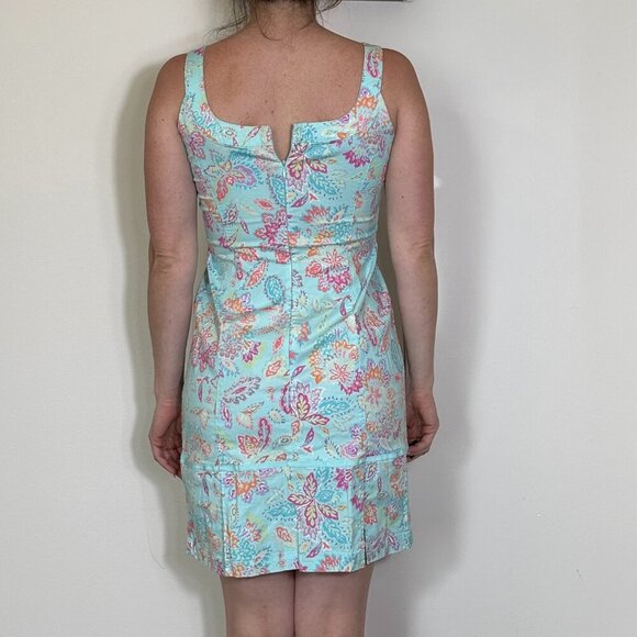 Vintage Sigrid Olsen Sport Blue Floral Spring Paisley Dress Size 4 - Picture 3 of 6